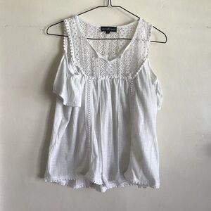 Almost Famous Lace Cold Shoulder Top